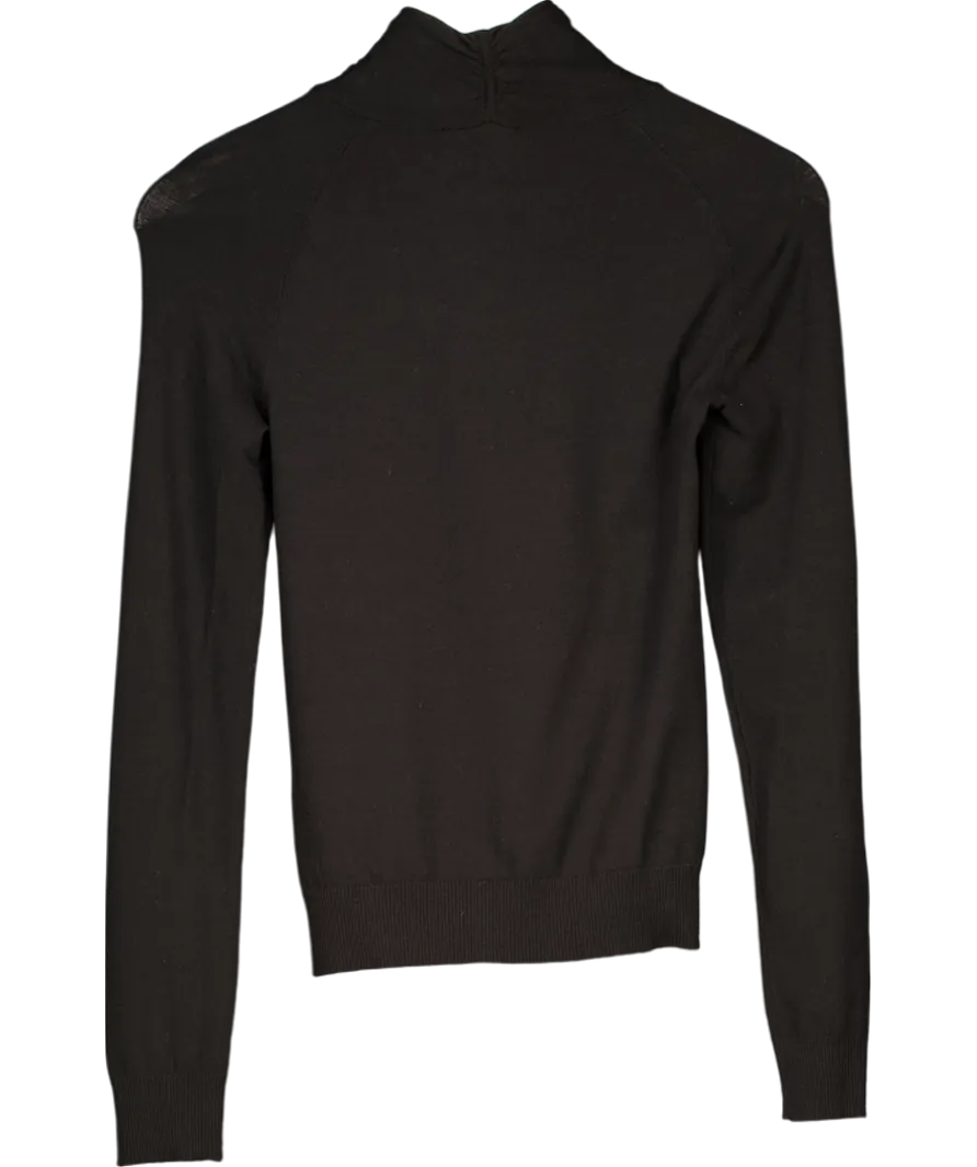 Donna Karan Black Cross Neck Top UK 6