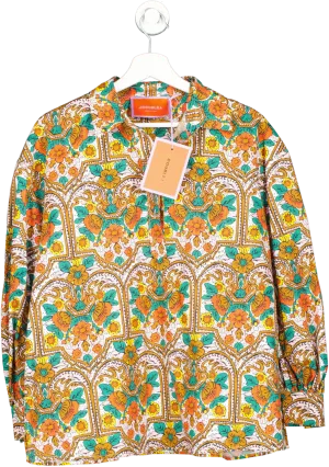 Double J Multicoloured Poet Shirt Corte White In Summer Popeline UK M