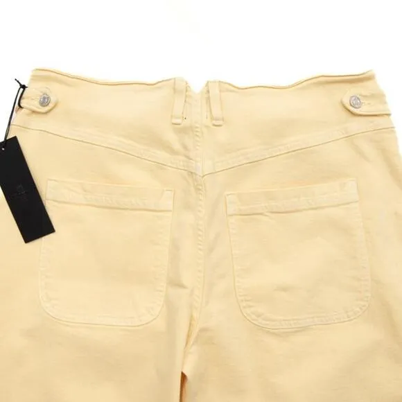 Edwin Buttermilk Yellow High Waist Stevie Crop Leg Jeans Size 34