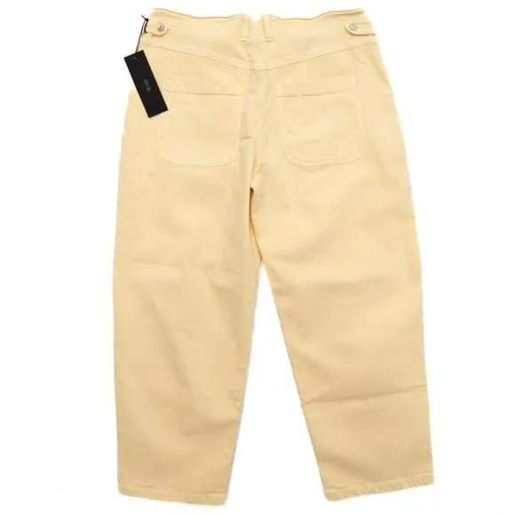 Edwin Buttermilk Yellow High Waist Stevie Crop Leg Jeans Size 34