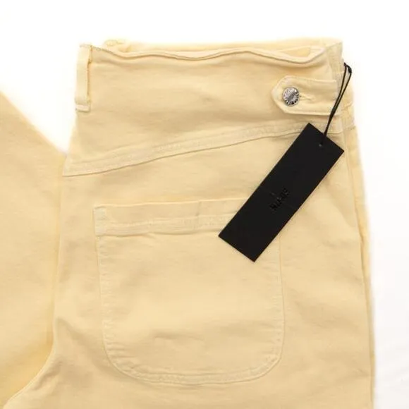 Edwin Buttermilk Yellow High Waist Stevie Crop Leg Jeans Size 34