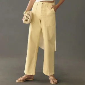 Edwin Buttermilk Yellow High Waist Stevie Crop Leg Jeans Size 34