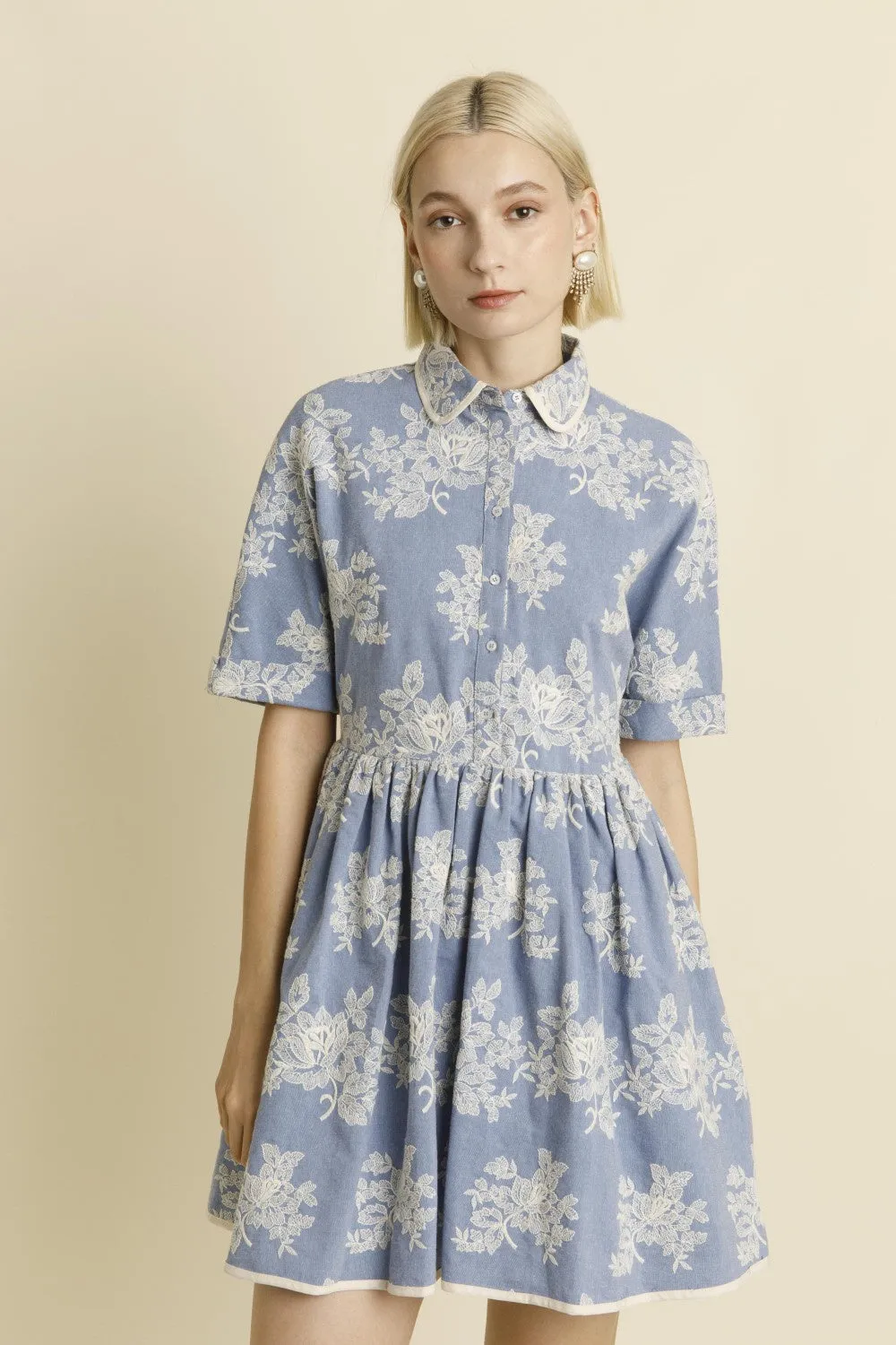 EMB MINI SHIRT DRESS