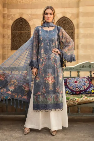 Embroidered Pakistani designer eid dress in lavish blue color # E2206