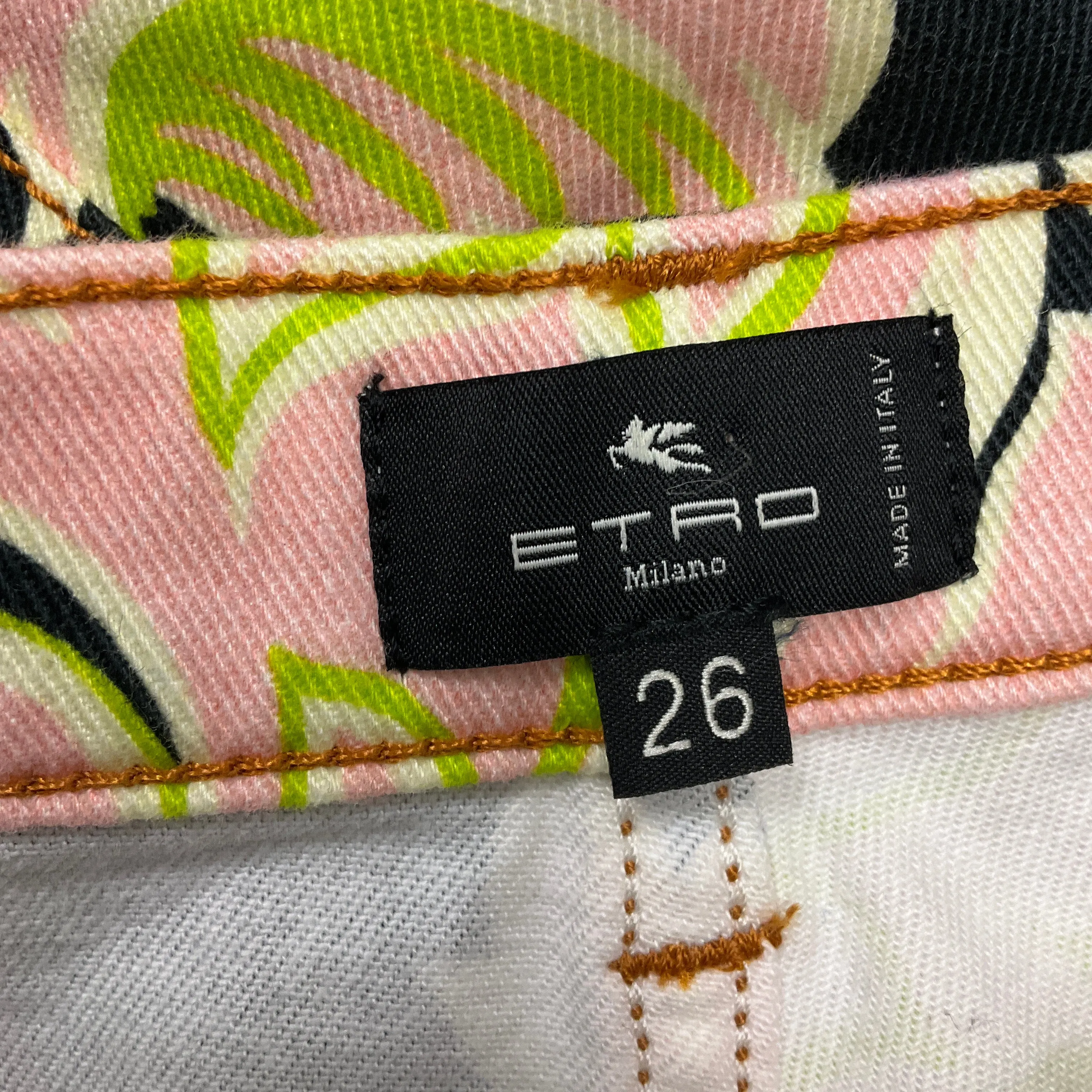 Etro Black / Pink Multi 2023 Floral Print Denim Jeans