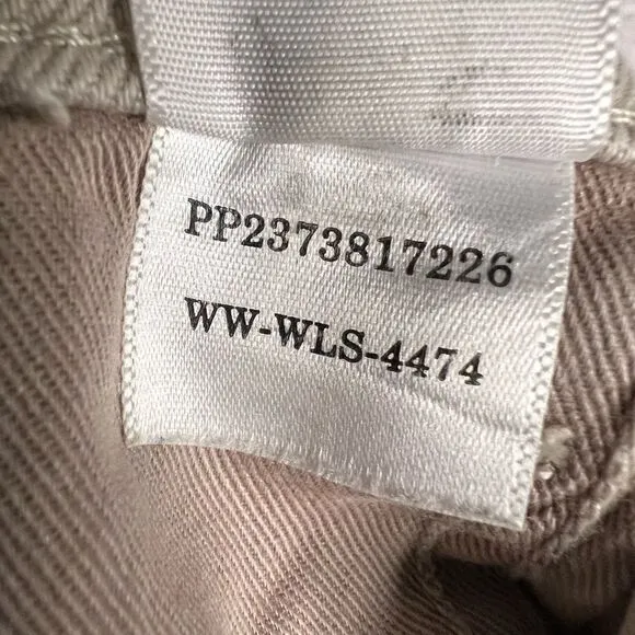 EVERLANE The Way High Jean Straight Leg High Rise‎ Raw Hem Cream Jeans Size 33