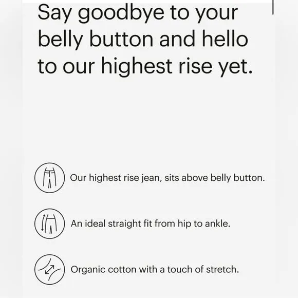 EVERLANE The Way High Jean Straight Leg High Rise‎ Raw Hem Cream Jeans Size 33