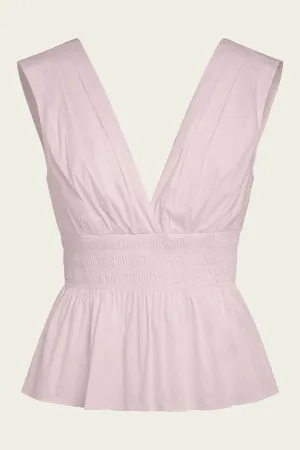 Evra Peplum Top in Barely Orchid