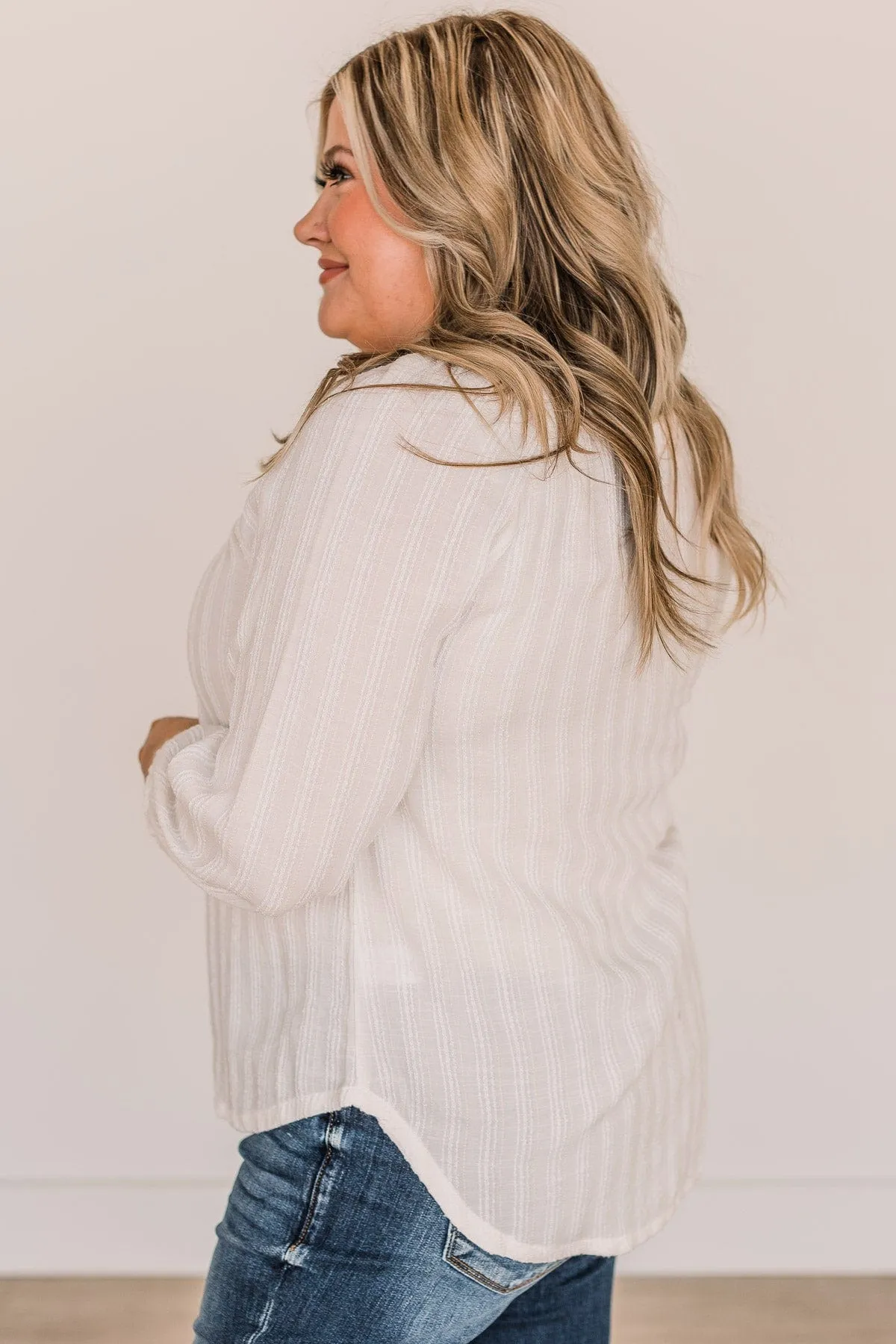 For The Record Striped Top- Ivory