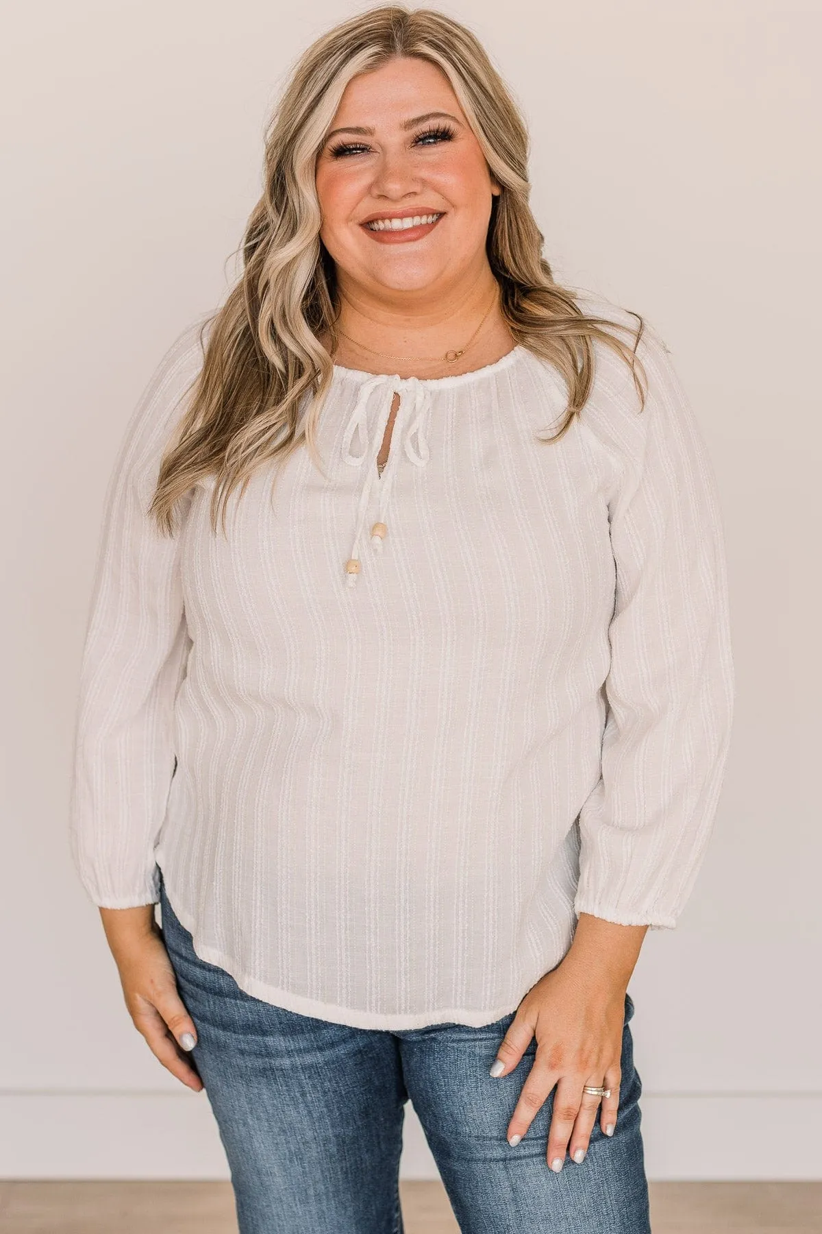 For The Record Striped Top- Ivory