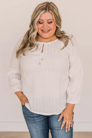 For The Record Striped Top- Ivory