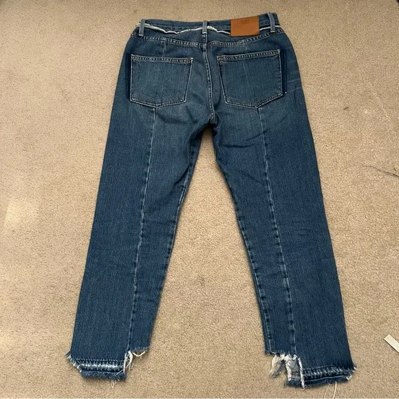 FRAME Le Original Wetherly Mix Straight Leg Raw Hem Denim Jeans