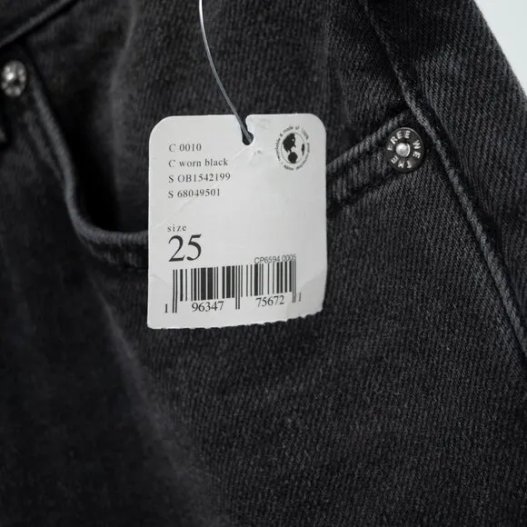 Free People We The Free Pacifica Straight Leg Jeans in Black | 25 | NWT