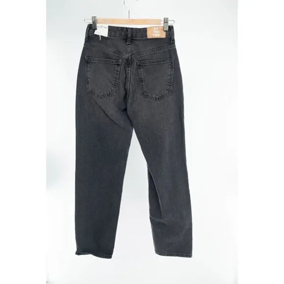 Free People We The Free Pacifica Straight Leg Jeans in Black | 25 | NWT