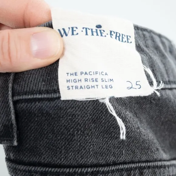Free People We The Free Pacifica Straight Leg Jeans in Black | 25 | NWT