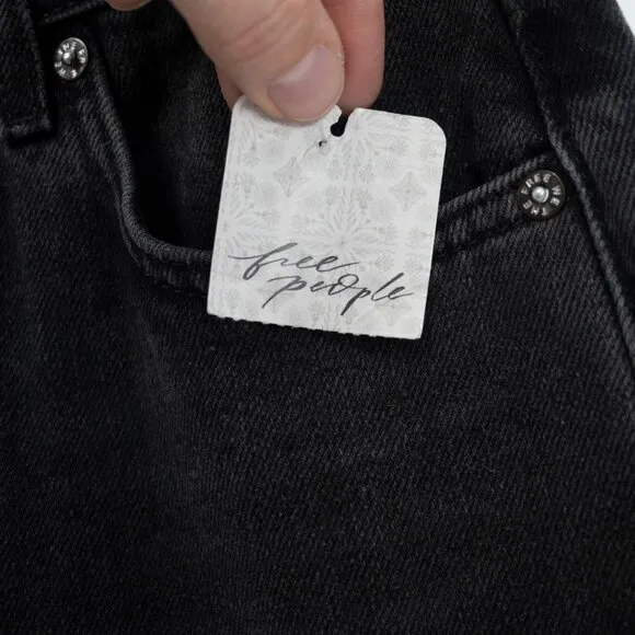 Free People We The Free Pacifica Straight Leg Jeans in Black | 25 | NWT
