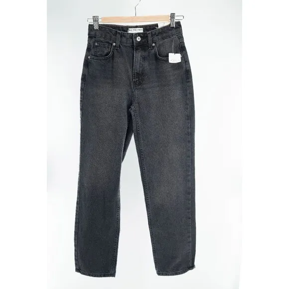 Free People We The Free Pacifica Straight Leg Jeans in Black | 25 | NWT