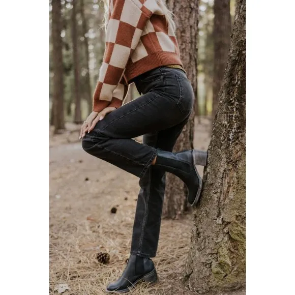 Free People We The Free Pacifica Straight Leg Jeans in Black | 25 | NWT