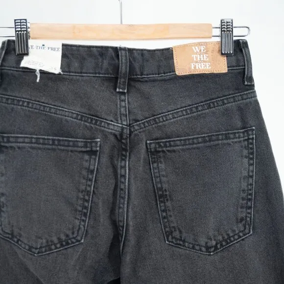 Free People We The Free Pacifica Straight Leg Jeans in Black | 25 | NWT