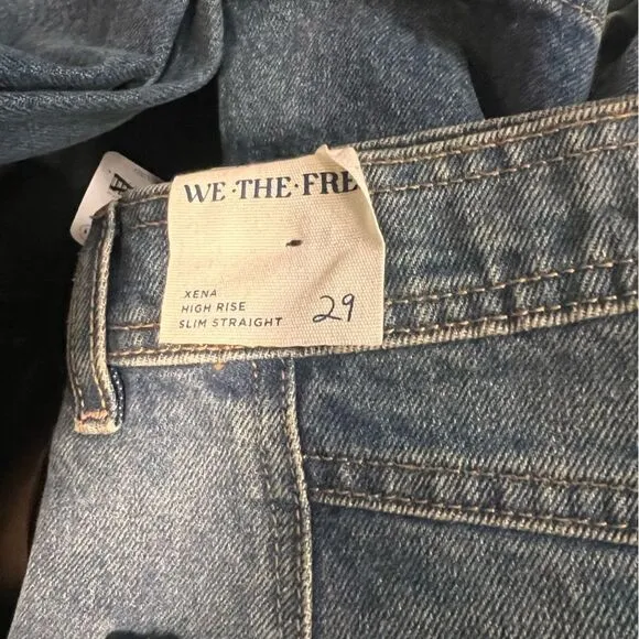 Free People We the Free Xena Slim Straight Jeans Curve Ball