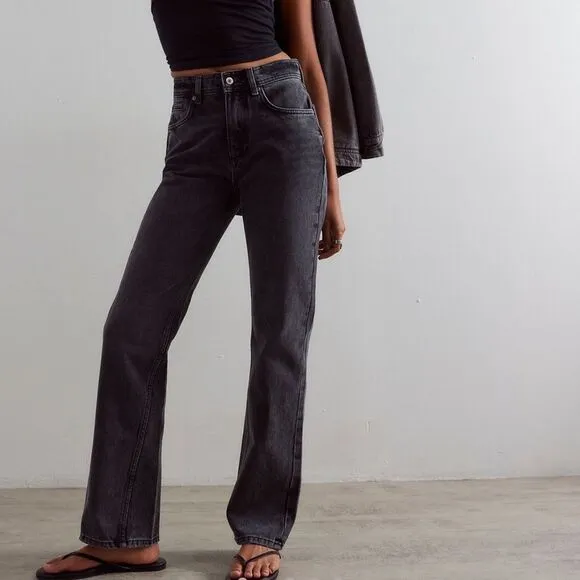 Free People We the Free Xena Slim Straight Jeans Dark Knight