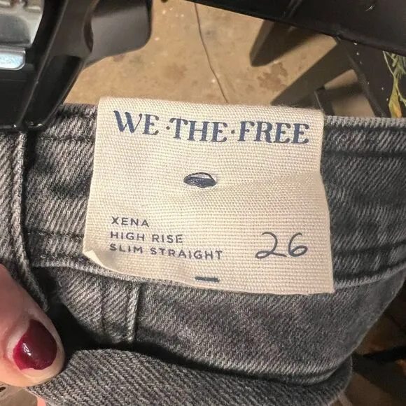 Free People We the Free Xena Slim Straight Jeans Dark Knight