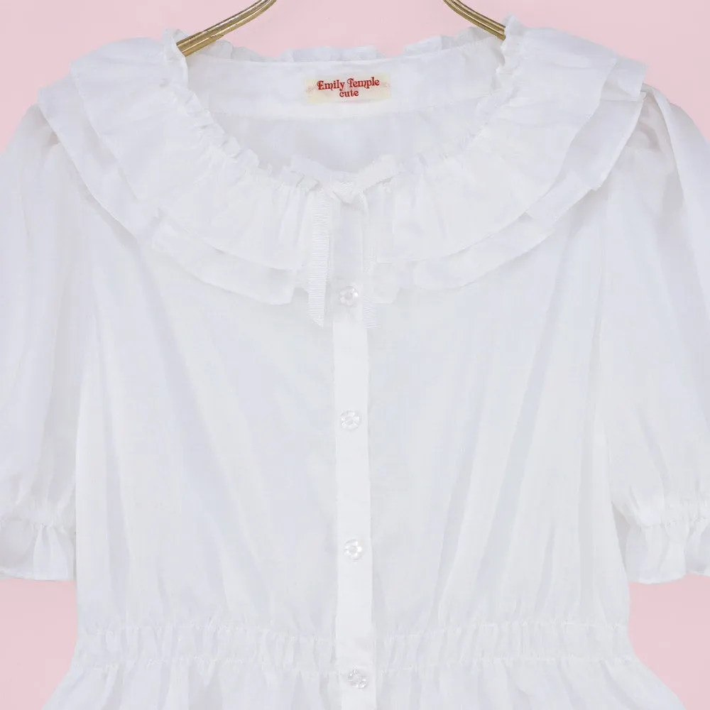 Frill Shirring Blouse