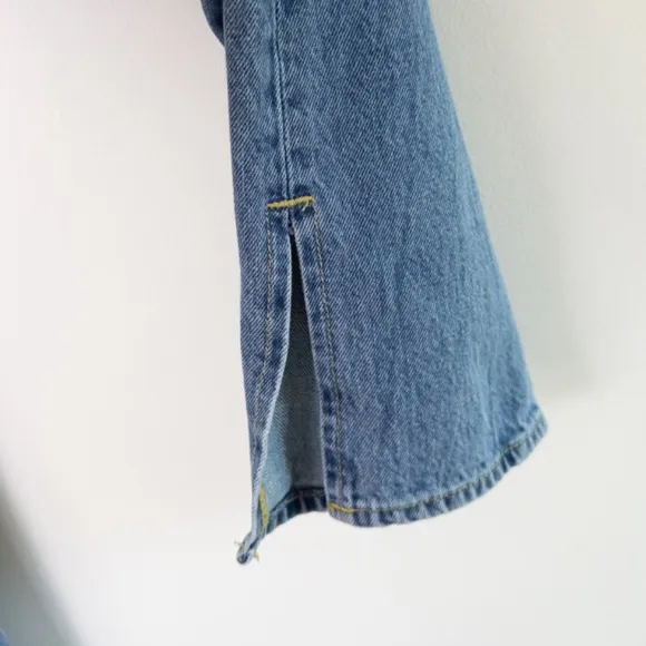 Good American Good Boy Straight Jeans Indigo Vent Hem Women’s Size 4 or 27