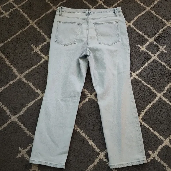 Good American Good Classic Natural Fray Hem High Rise Jeans