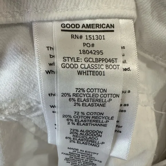 Good American Good Classic Patch Pocket Bootcut Jeans New!