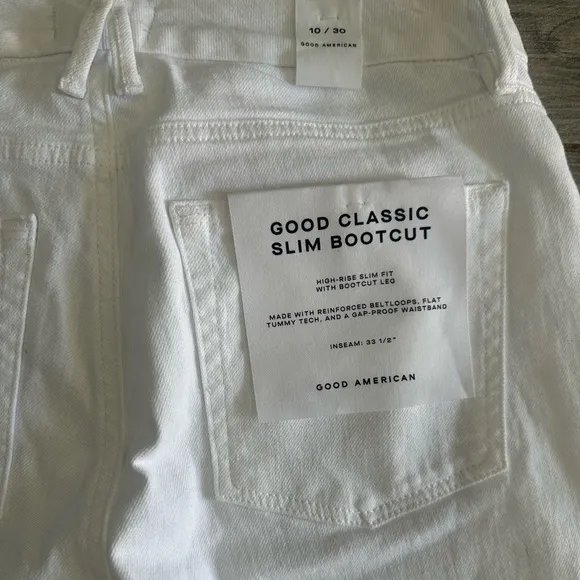 Good American Good Classic Patch Pocket Bootcut Jeans New!