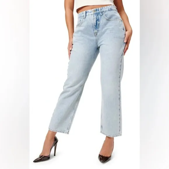 💛Good American Women’s Size 12 '90s Duster Straight Leg Jeans In Blue951