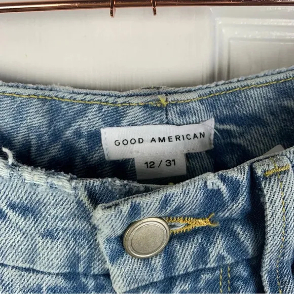 💛Good American Women’s Size 12 '90s Duster Straight Leg Jeans In Blue951