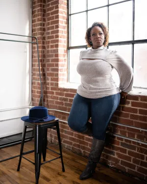 Grey Mock Neck Sweater