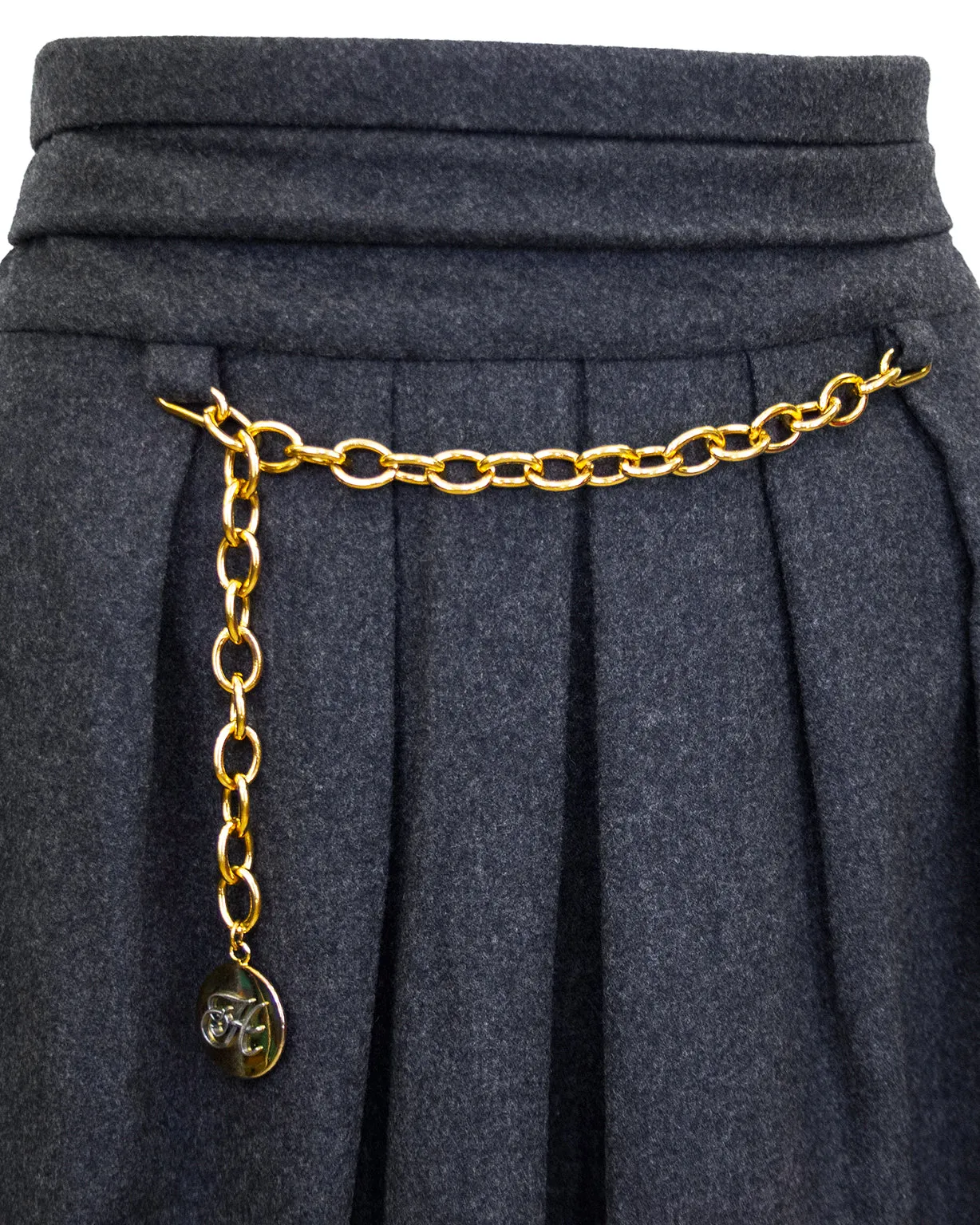 Grey Wool and Cashmere Midi Skirt