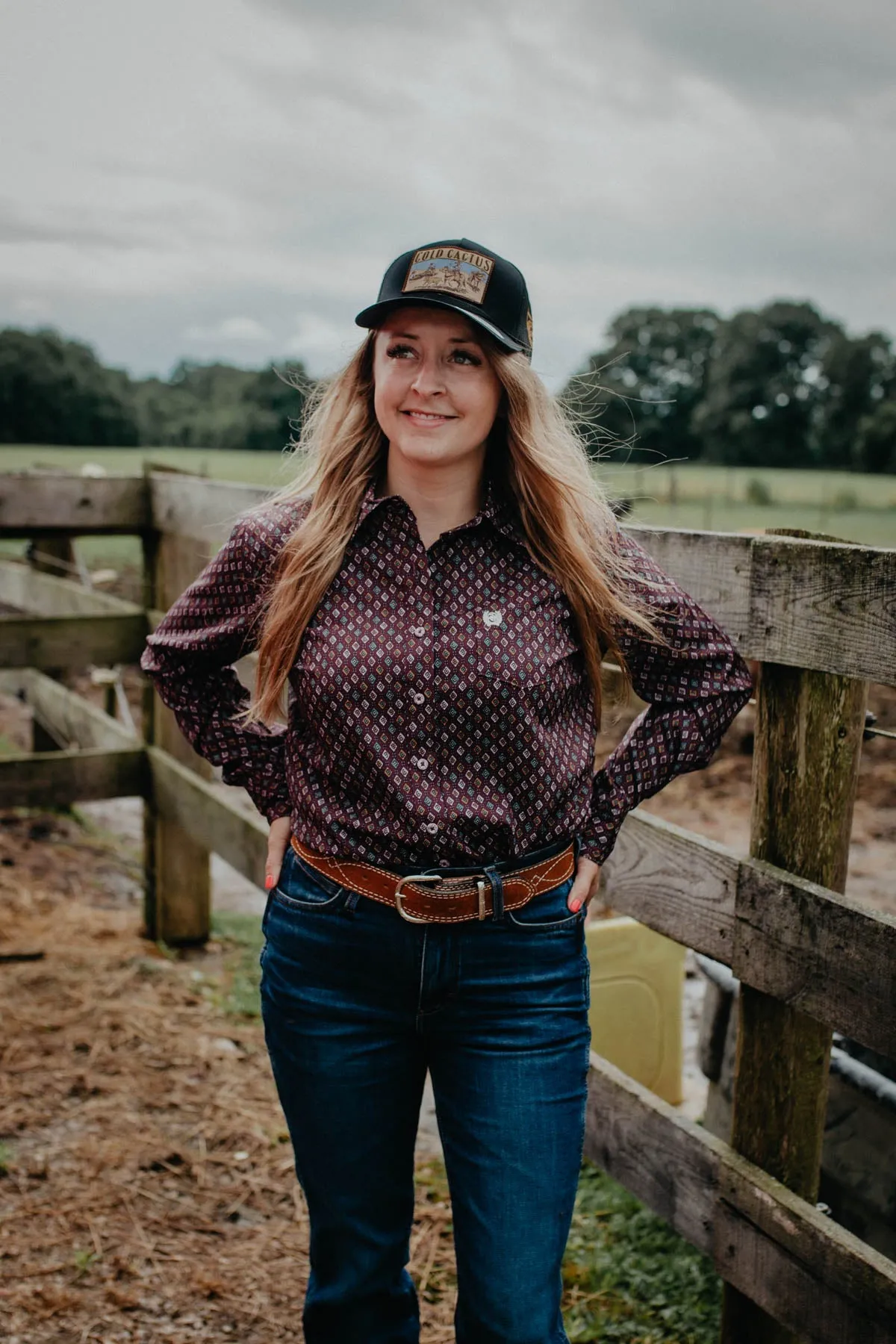 ‘Hannah’ Women's CINCH Purple Arenaflex  Button Up (S-L)