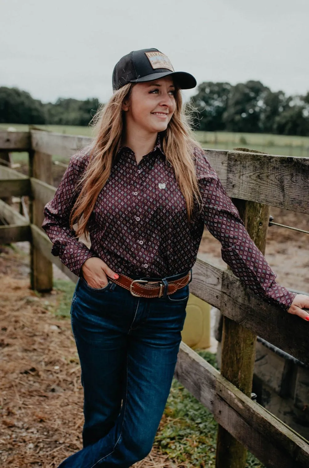 ‘Hannah’ Women's CINCH Purple Arenaflex  Button Up (S-L)