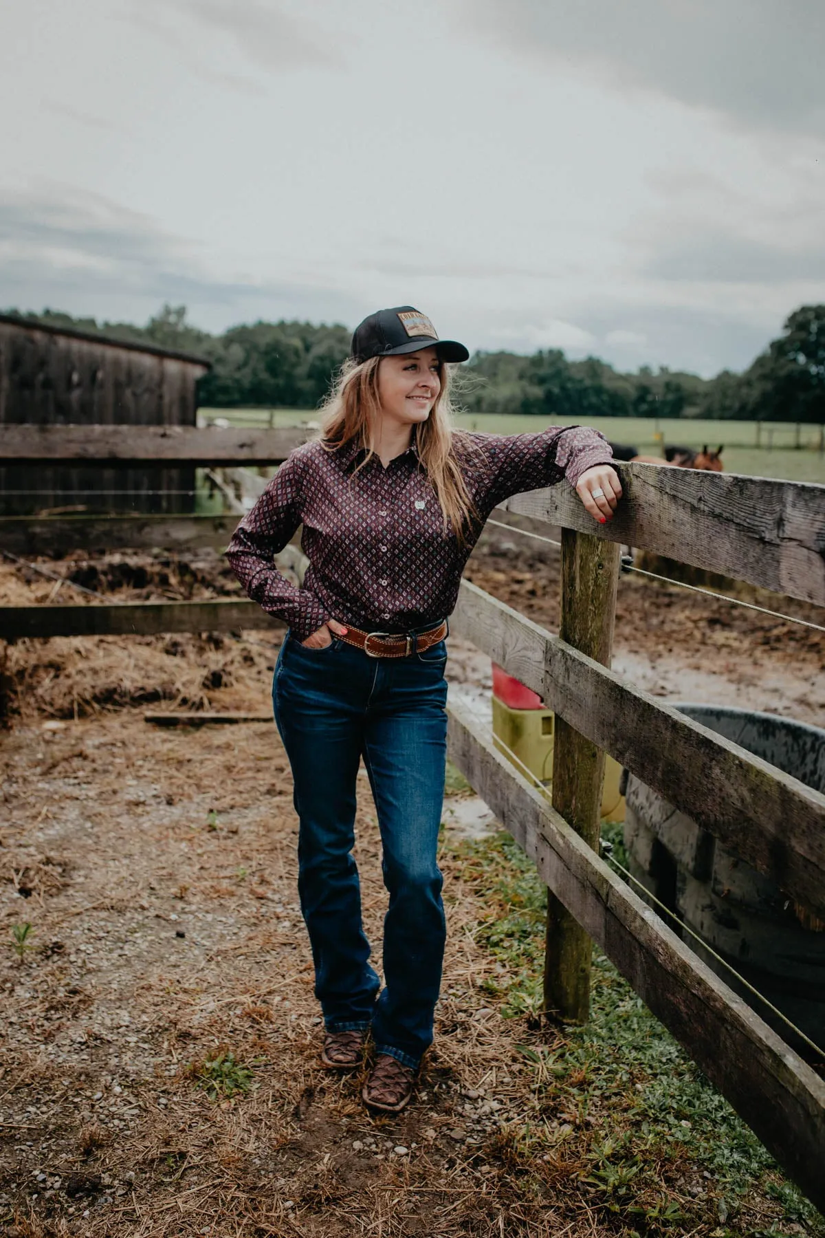 ‘Hannah’ Women's CINCH Purple Arenaflex  Button Up (S-L)