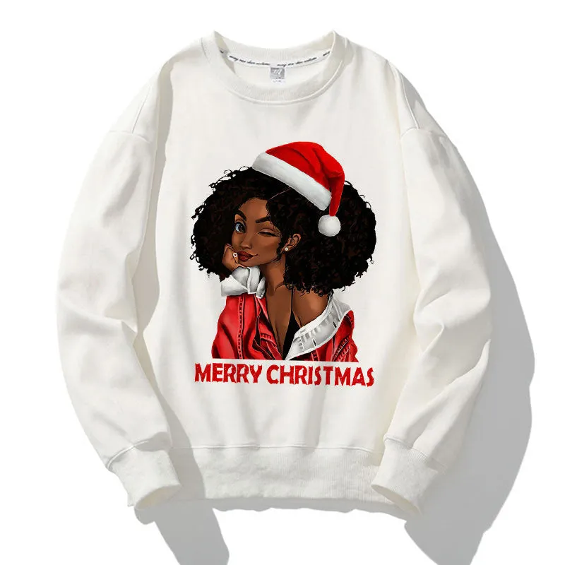 Happy Christmas O-Neck White Sweater T