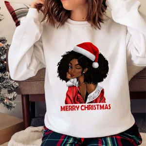 Happy Christmas O-Neck White Sweater T