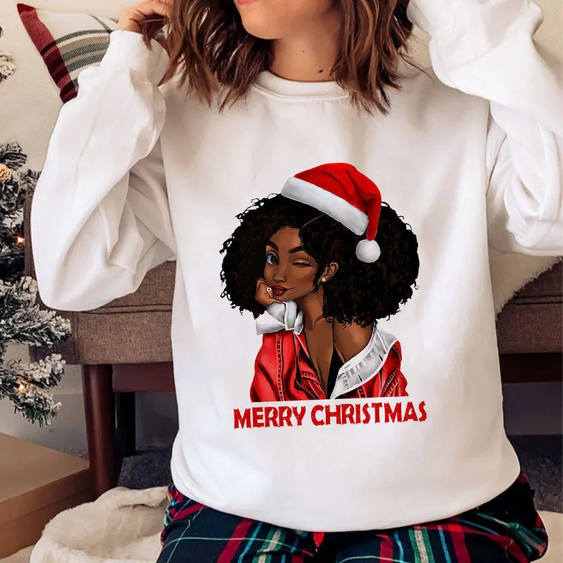 Happy Christmas O-Neck White Sweater T