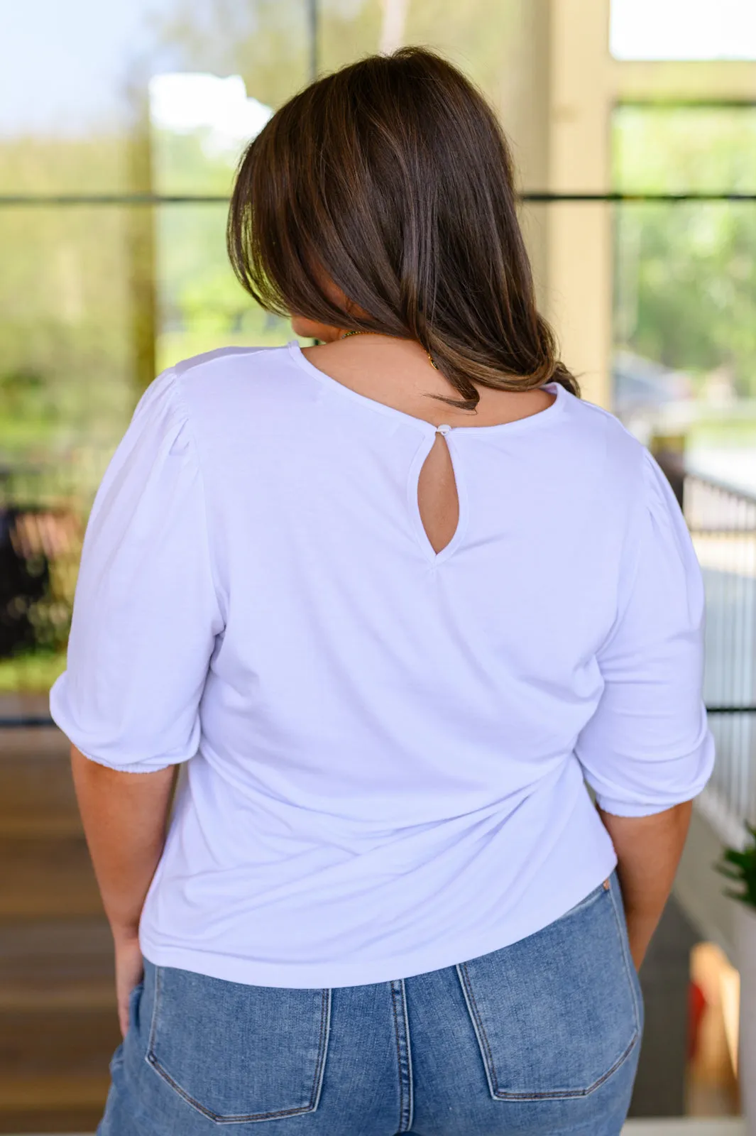 Hazel Blues® |  New Days Ahead White Blouse