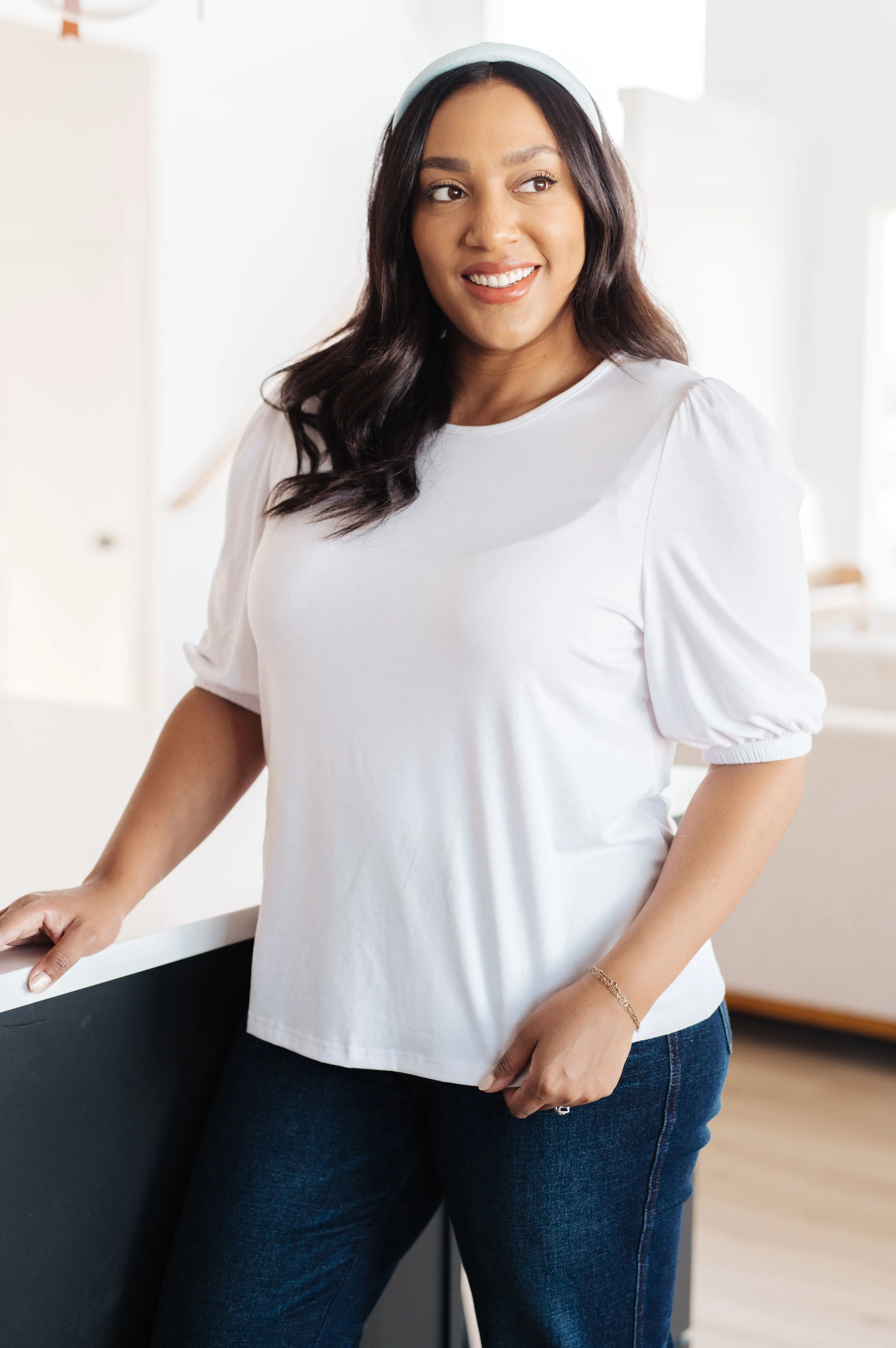 Hazel Blues® |  New Days Ahead White Blouse