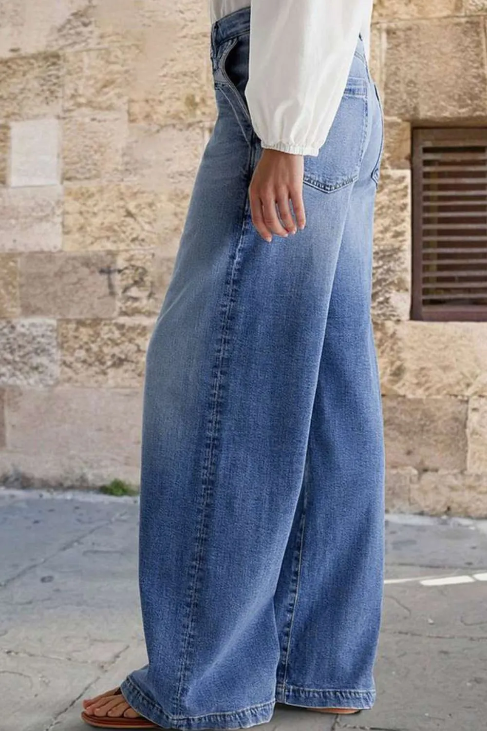 Hazel Blues® |  Pocketed Embroidered Straight Leg Jeans