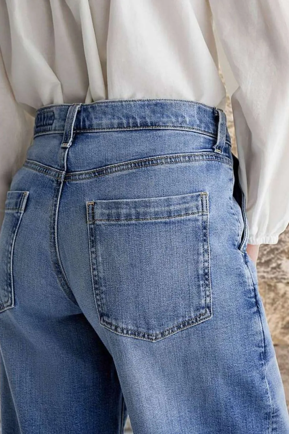 Hazel Blues® |  Pocketed Embroidered Straight Leg Jeans