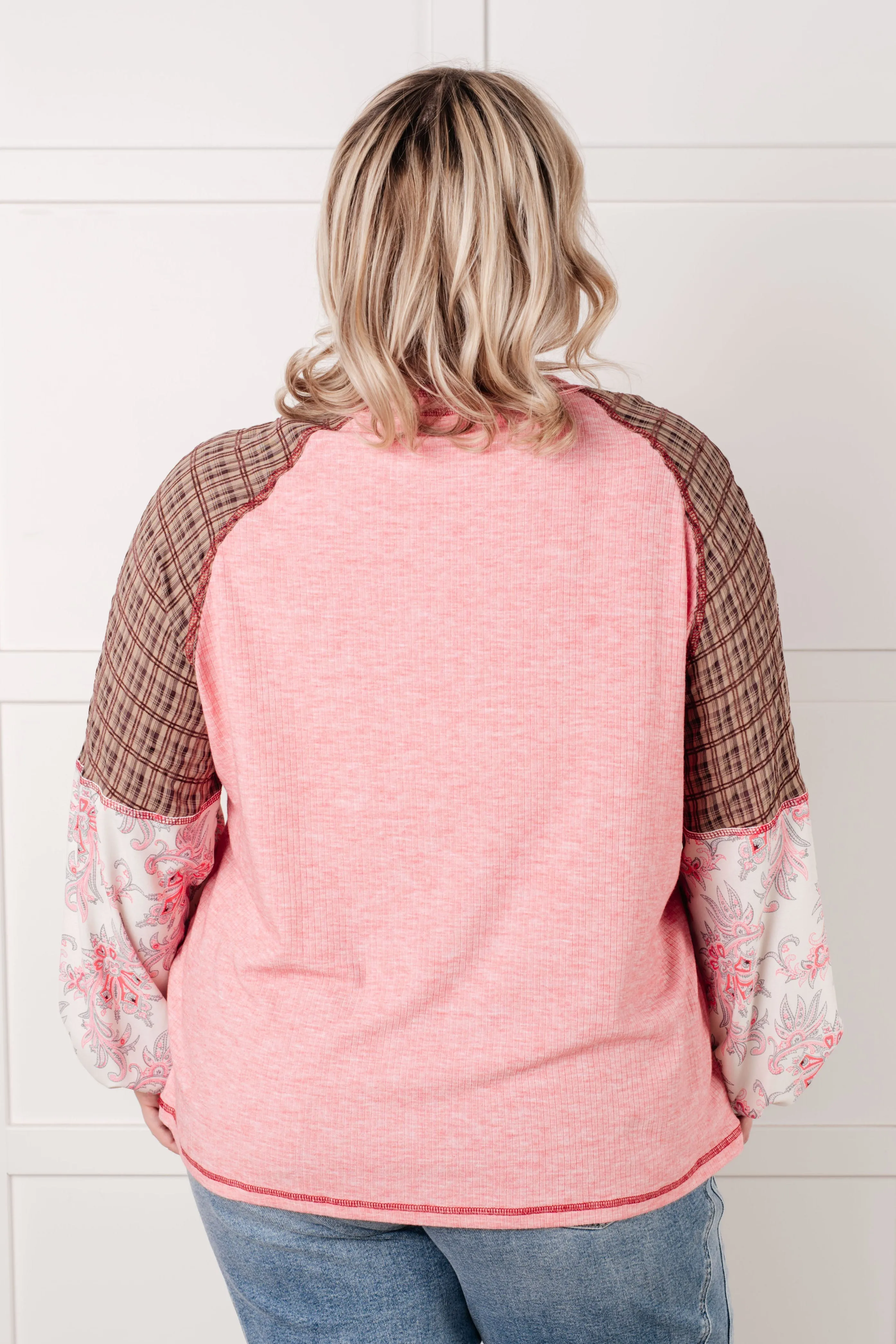 Hazel Blues® |  Walk for Miles Floral Color Block Top