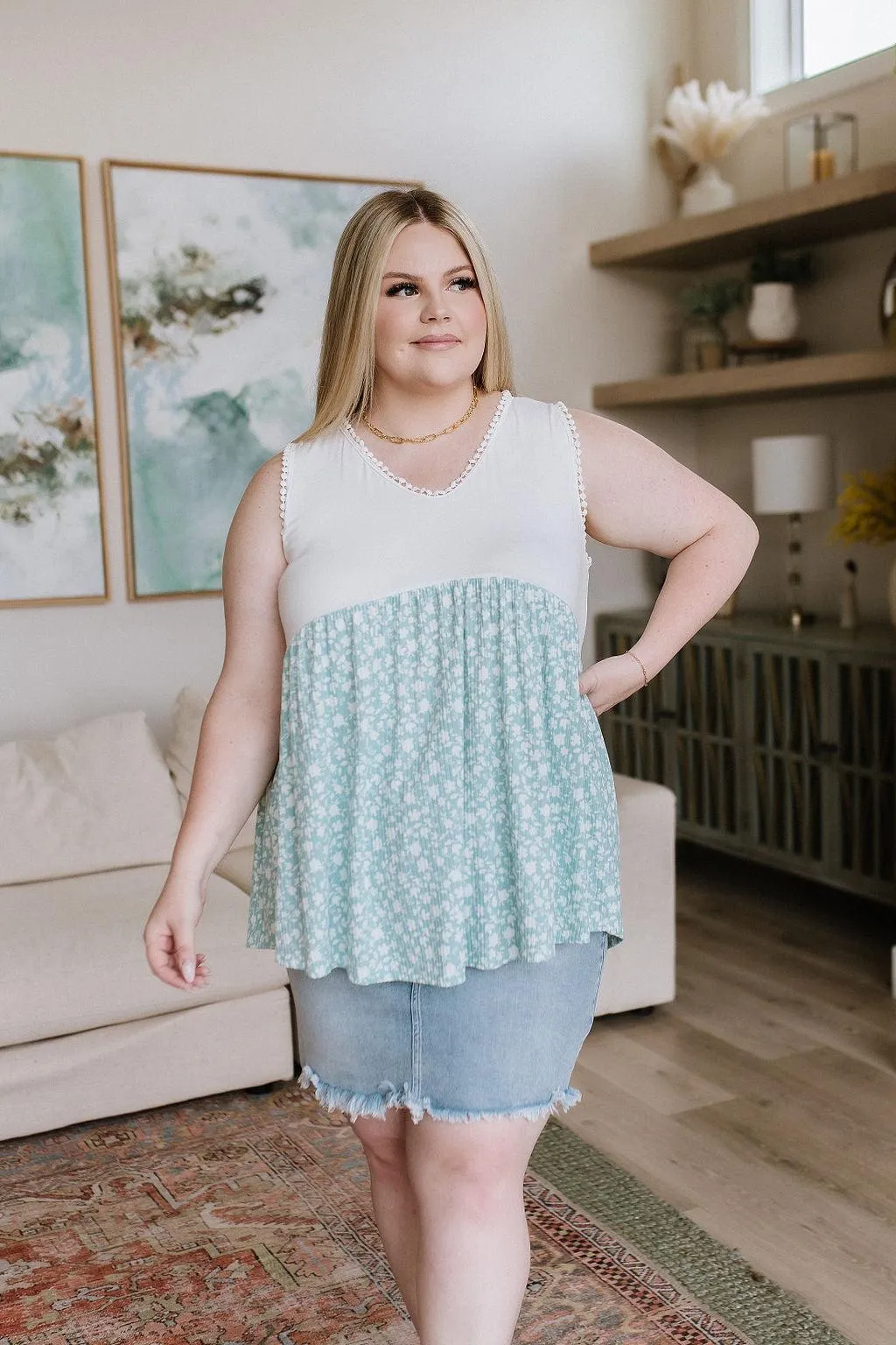 Hazel Blues® |  Whoopsie Daisy Floral Peplum