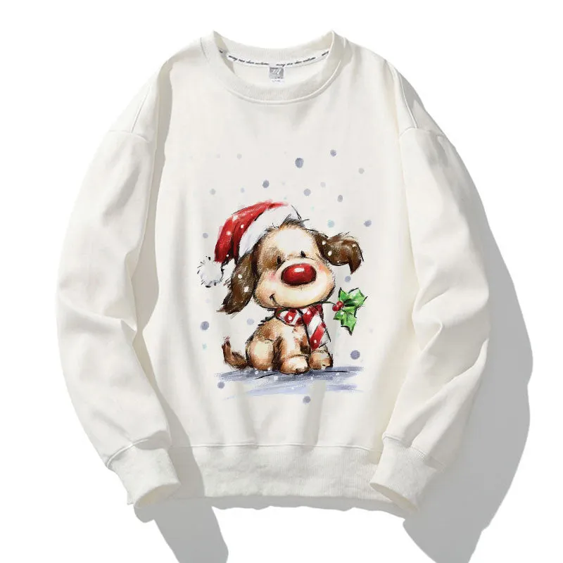 Hello Christmas O-Neck White Sweater Y