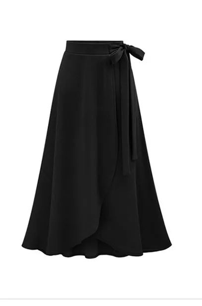 High Waist Irregular Split Long Skirt