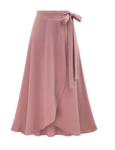 High Waist Irregular Split Long Skirt